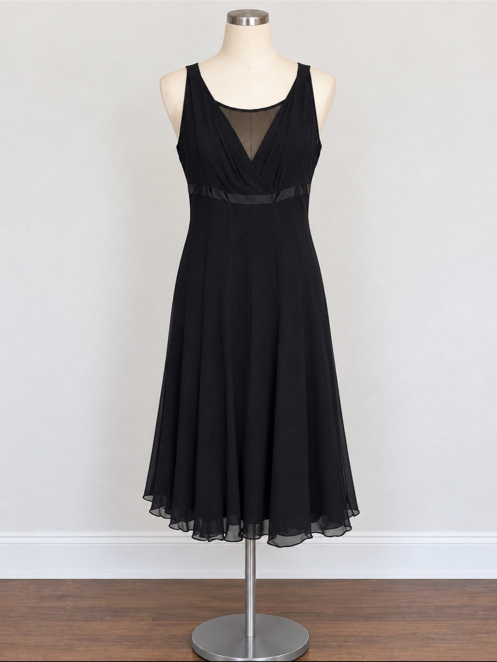 Classic Black Princess Style A-Line Cocktail Dress